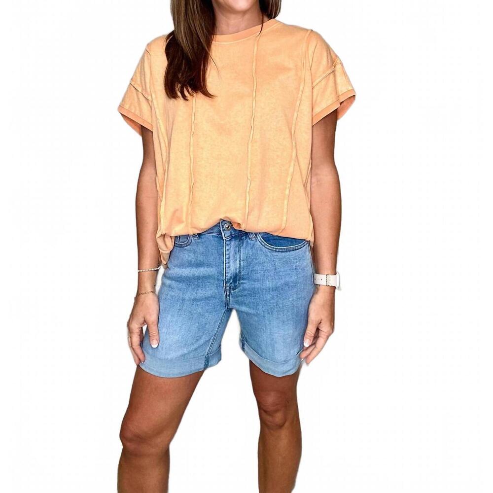 NEW CHARLIE B woodstock denim stretch shorts in blue